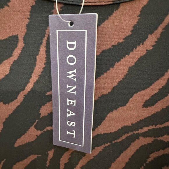 NWT‎ Downeast Dress Animal Print Brown Black Ruffle Hem Return to the Wild M - Picture 5 of 7